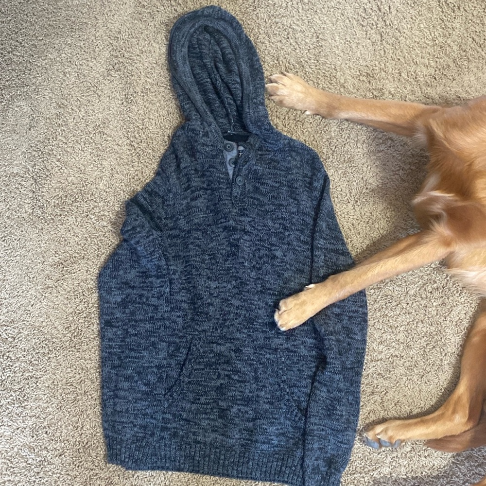 Gray / black sweater hoodie